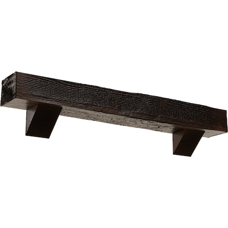 Kit W/ Breckinridge Corbels, Premium Aged, 4H  X 6D X 60W Rough Sawn Faux Wood Fireplace ManteL